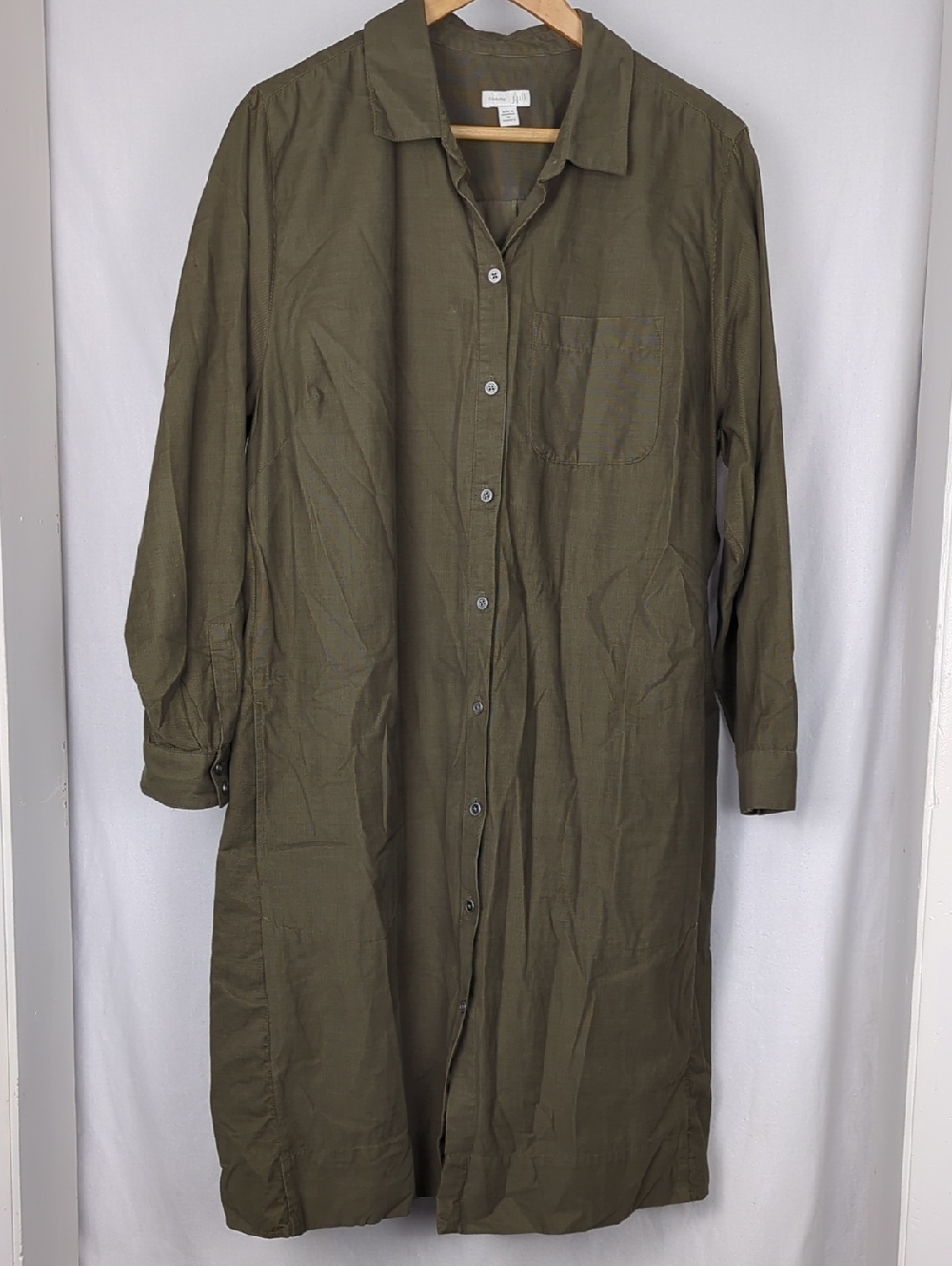 J. Jill Women's 1X Green Long Sleeve Utility Dress